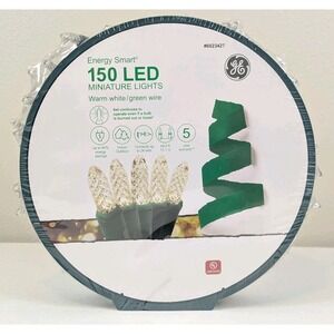 GE Energy Smart 150 Ct 49.6 ft Warm White Miniature LED Christmas String Light
